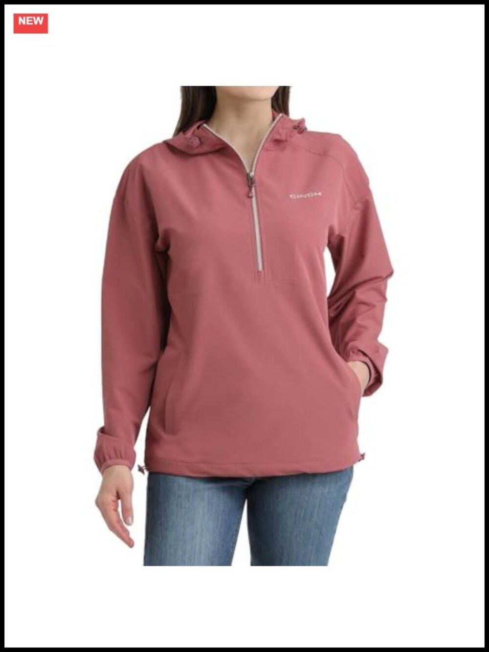 Cinch Half Zip Windbreaker Women's Running Jacket Water Resistant Polyester